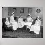 Nurses At Tea, early 1900s Print
