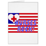 NURSES ROCK FLAG HEART CARE LOGO GREETING CARDS