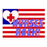 NURSES ROCK FLAG HEART CARE LOGO POSTCARD