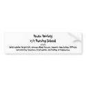 Nursing Diagnosis Bumper Sticker bumper stickers