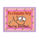 Nursing Graduation Party Invitations postcards