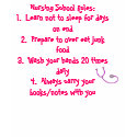 Nursing School Rules--funny student nurse shirt