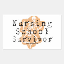 Nursing School Survivor Rectangle Stickers