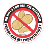 Nut Allergy Round Sticker