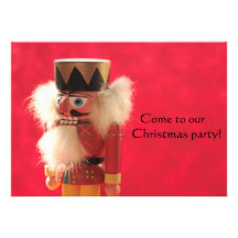 nutcracker on red party invitation