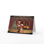 Nutcracker on Stage with Holiday Tree Greeting Cards