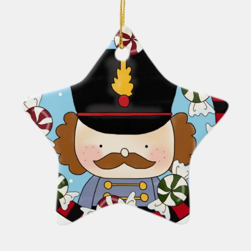Nutcracker Toy soldier Double-Sided Star Ceramic Christmas Ornament ...
