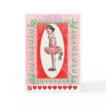 Nutcracker Young Ballerina with Rose-330 Greeting Cards