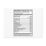 Nutrition Facts For 1L postcards