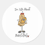 Nuts About Babysitting Round Stickers