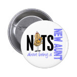 Nuts About Being A New Aunt 1 Blue Pinback Button
