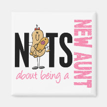 Nuts About Being A New Aunt 1 Pink Fridge Magnets