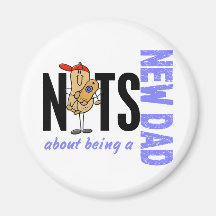 Nuts About Being A New Dad 1 (Blue) Fridge Magnets