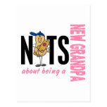 Nuts About Being A New Grandpa 1 Pink Postcards