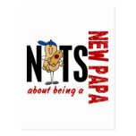 Nuts About Being A New Papa 1 Red Postcard