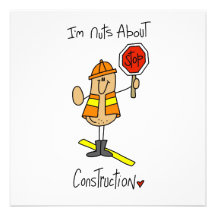Nuts About Construction T-shirts and Gifts Personalized Announcements