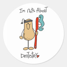 Nuts About Dentistry T-shirts and Gifts Round Stickers