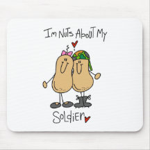 Nuts About My Soldier T-shirts and Gifts Mouse Pads