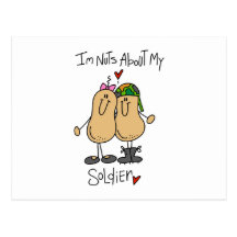 Nuts About My Soldier T-shirts and Gifts Postcard