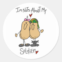 Nuts About My Soldier T-shirts and Gifts Stickers