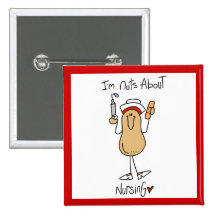 Nuts About Nursing T-shirts and Gifts Button