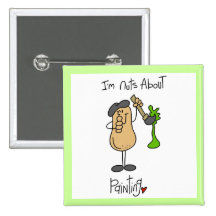 Nuts About Painting T-shirts and Gifts Pinback Buttons