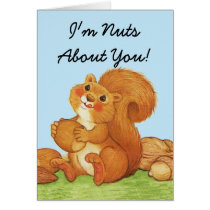 Nuts About You Cute Squirrel Greeting Card