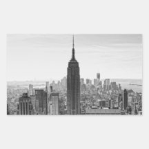NY City Skyline Empire State Building, WTC BW Stickers