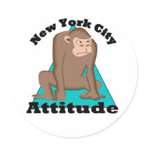 NYC Attitude Round Stickers