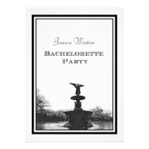 NYC Central Park Bethesda Ft DIY Etch Bachelorette Personalized Invitation