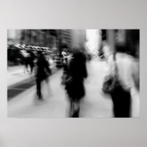 NYC Hustle Monochrome Abstract Poster