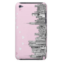 NYC pink hearts Barely There iPod Case