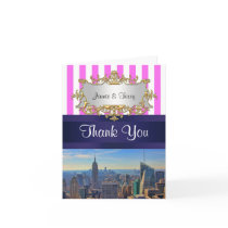 NYC Skyline B2 Pink White Stripe Thank You