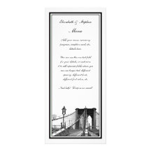 NYC Skyline Brooklyn Bridge #2 Etched Framed Personalized Rack Card