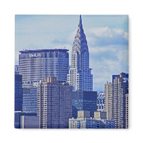 NYC Skyline: Chrysler Building, Met Life B1 Refrigerator Magnet