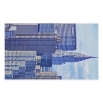 NYC Skyline: Chrysler Building, Met Life B1 Rectangular Stickers