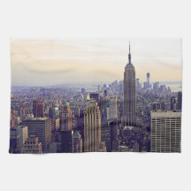 NYC skyline Empire State Building, WTC 4 Hand Towel
