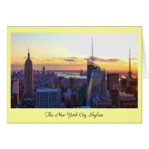 NYC Skyline: ESB, Bank of America, 4 Times Sq Greeting Cards