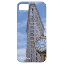 NYC Skyline: Flatiron Building and Clock, Blue Sky iPhone 5 Case