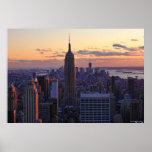 NYC Skyline just before sunset Poster