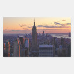 NYC Skyline just before sunset Rectangle Sticker