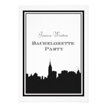 NYC Skyline Silhouette #2 DIY Bachelorette Personalized Invite