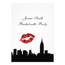NYC Skyline Silhouette, Kiss ESB #1V Bachelorette Invites