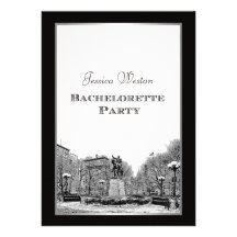 NYC Skyline Union Square Park Etchd Bachelorette Personalised Invitations