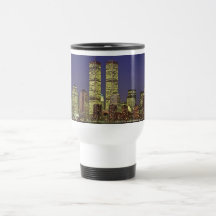 NYC Skyline With World Trade Centre At Night Mugs