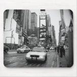 NYC Times Square Taxi Mouse Pad in Black and White mousepads