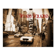 NYC Times Square Taxi Postcard
