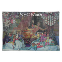 NYC Winter Window Store Display Placemat