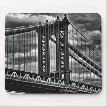 NYC's Manhattan Bridge BW A1 Mouse Pad