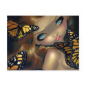 "Nymph with Monarchs" Postcard